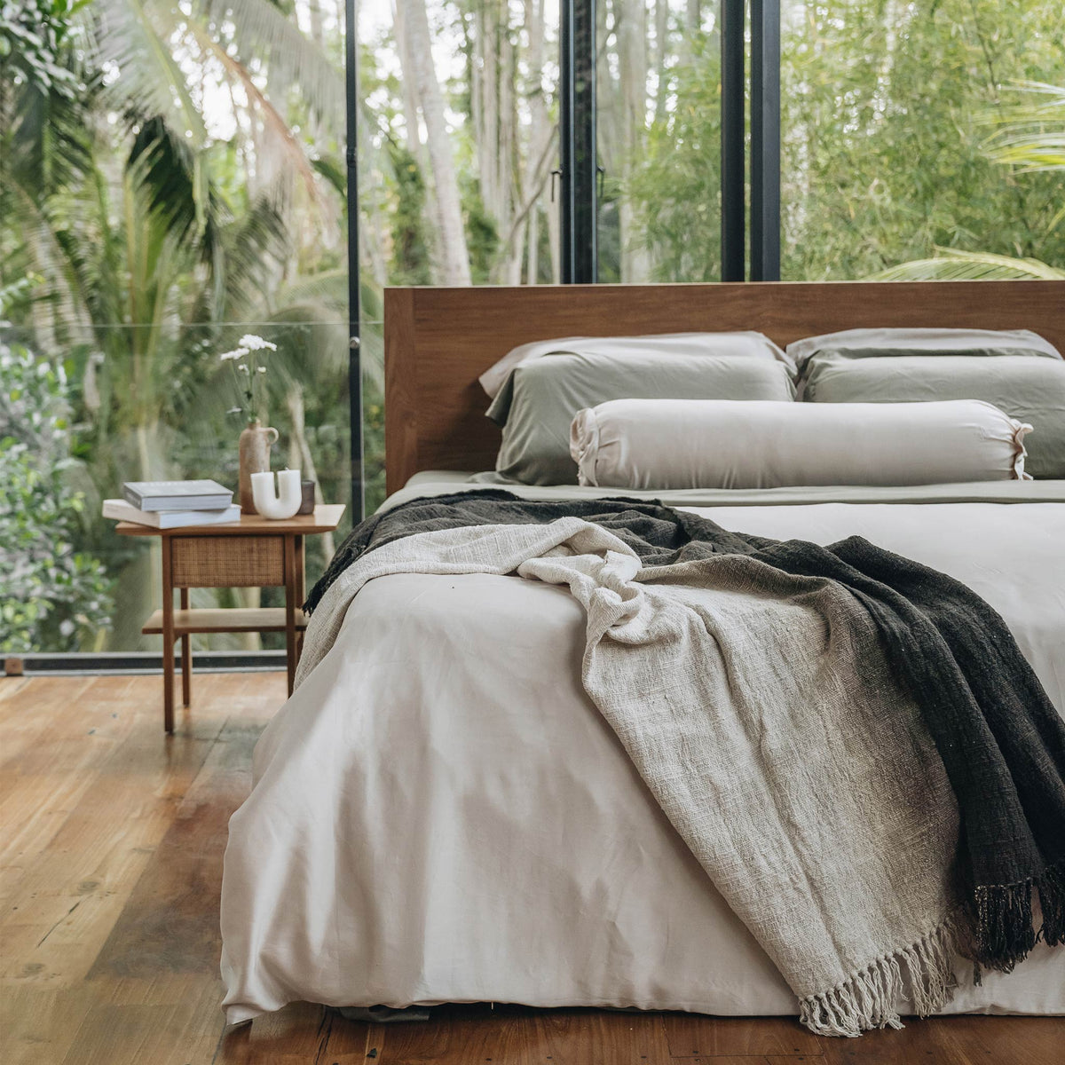 Cotton Ombre Throw Bedding Blanket Heveya Singapore