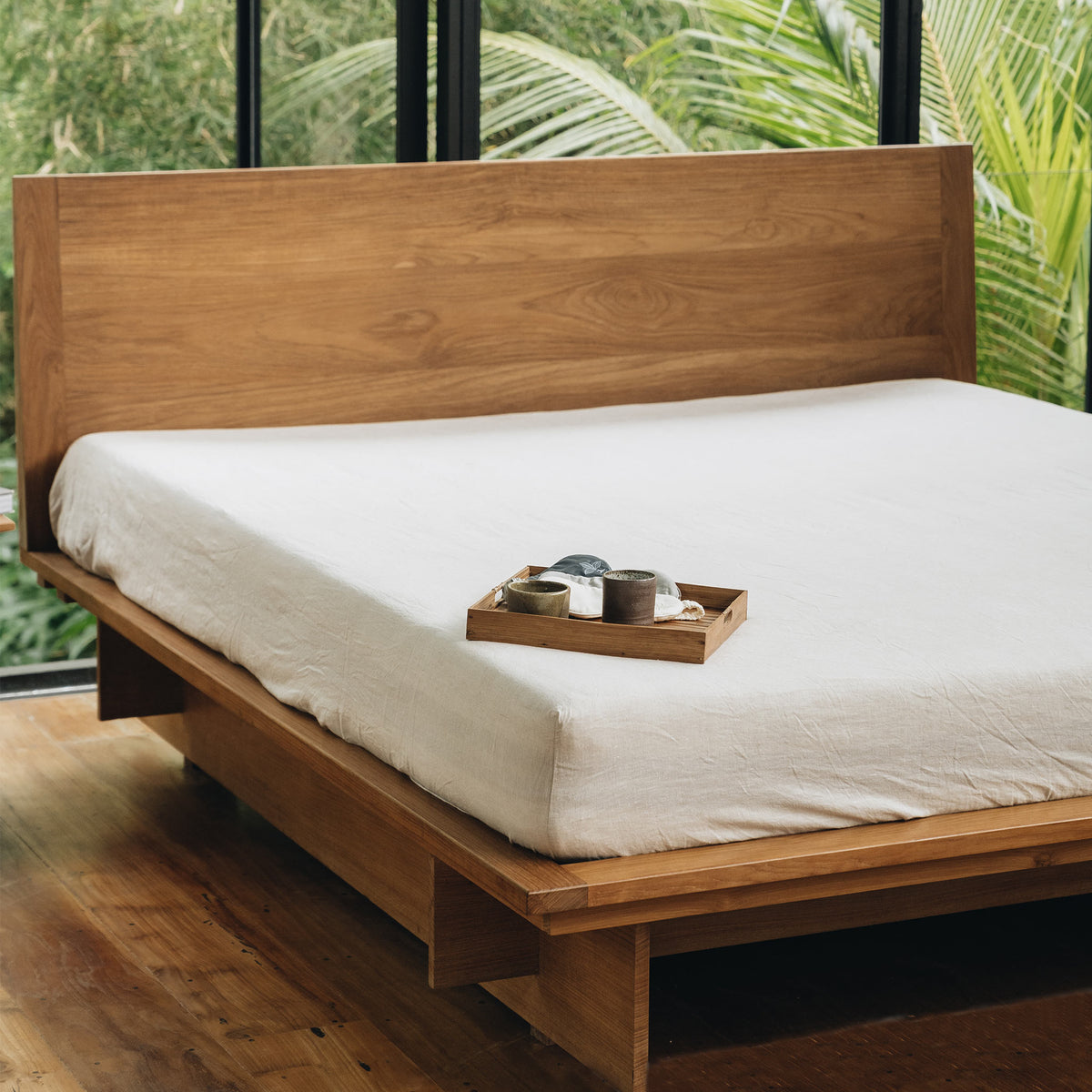Solid teak sale bed