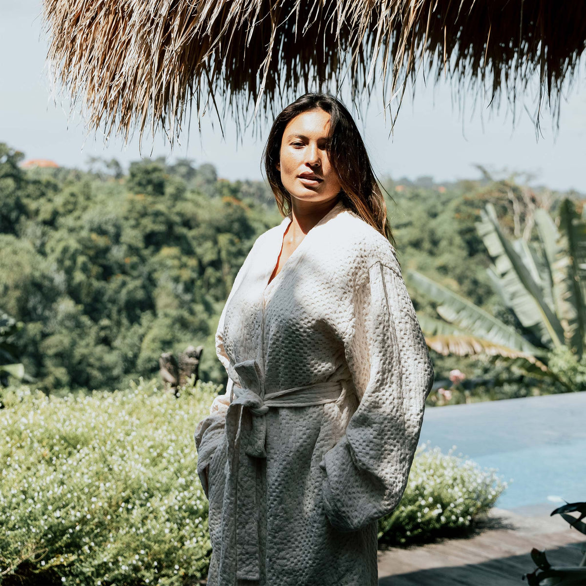 Vegan Cotton Bath Robe Heveya Singapore