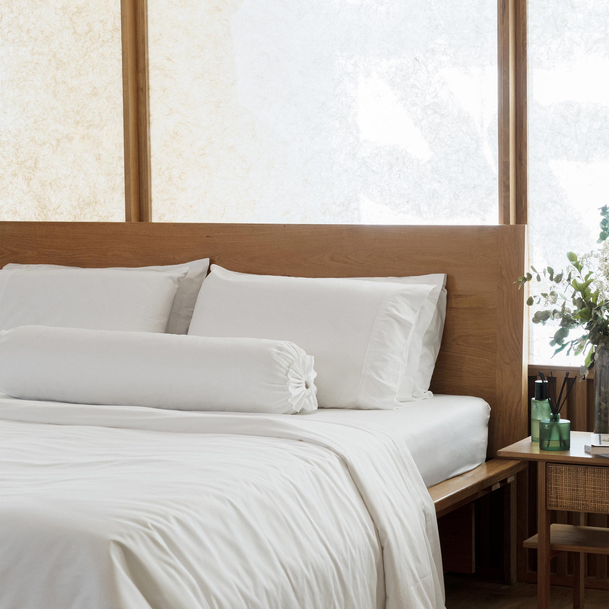 Bamboo Cotton Bolster Case Heveya Singapore