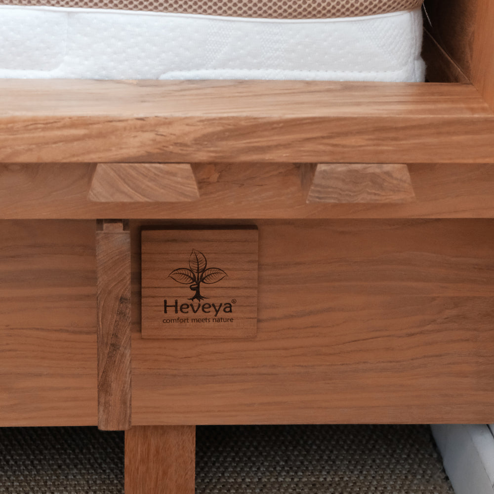 Heveya® Teak Bed Frame With Side Tables